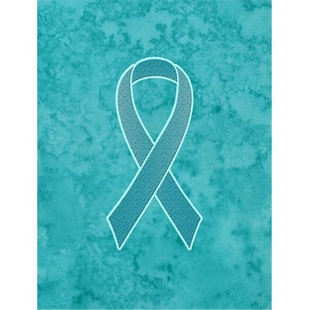 Carolines Treasures AN1201GF Teal Ribbon For Ovarian Cancer Awareness Garden Flag Size - 11 X 15 In.